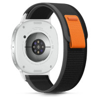 Tech-Protect Nylon Stripe Strap for Samsung Galaxy Watch 40/44/46 mm - Black and Orange
