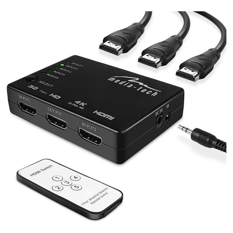 Media-Tech MT5207 5xHDMI switch 4K