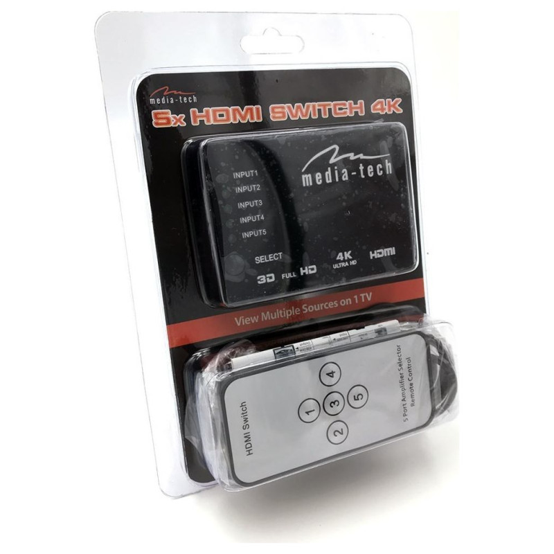 Media-Tech MT5207 5xHDMI switch 4K