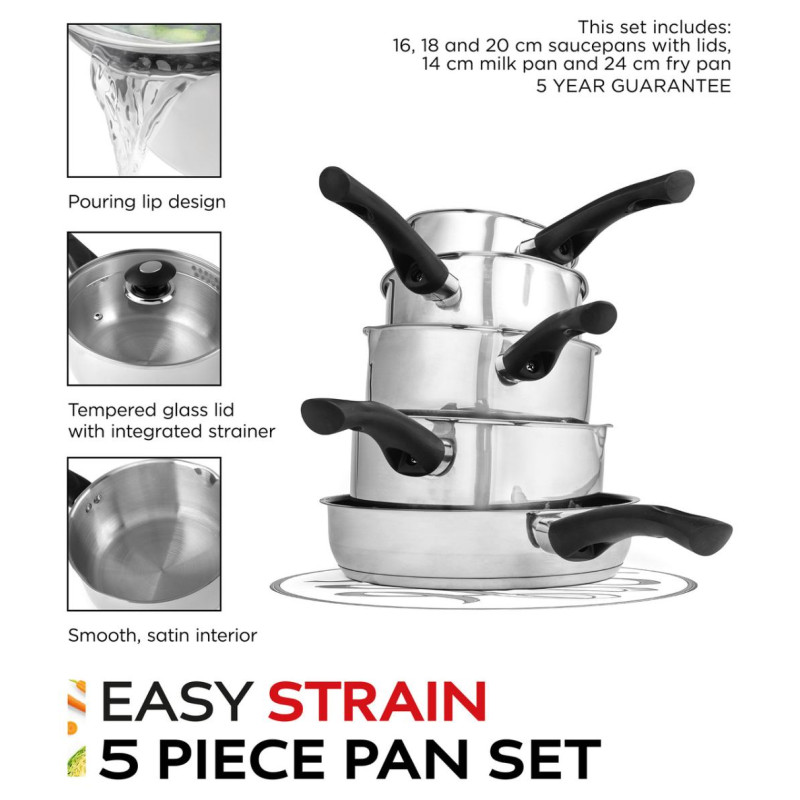 Russell Hobbs RH00543EU7 Easy Strain Pan Set 5pcs