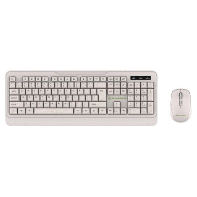 Tellur Green Wireless Keyboard and Mouse Nano Recever Creame