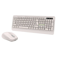 Tellur Green Wireless Keyboard and Mouse Nano Recever Creame