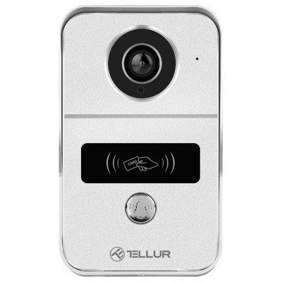 Tellur Smart WiFi Video DoorBell 1080P, Unlock function, Indoor chime, grey
