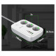 Tellur Smart WiFi Power Strip 3 Outlets, PD30W, QC18W, 2xUSB 2.4A 2500W 10A 2m