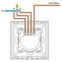 Spring Three Gang, One Way Touch Switch, Glass Black
