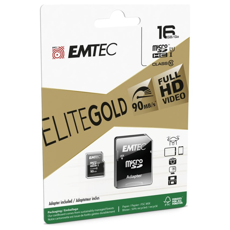 Emtec mSD 16GB UHS-I U1 EliteGold