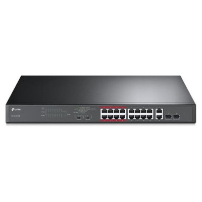 Tp-Link Switch|TP-LINK|Desktop/pedestal|16x10Base-T / 100Base-TX|2x10/100/1000BASE-T/SFP combo|PoE+ ports 16|192 Watts|TL-SL1218MP