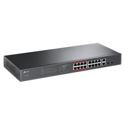 Tp-Link Switch|TP-LINK|Desktop/pedestal|16x10Base-T / 100Base-TX|2x10/100/1000BASE-T/SFP combo|PoE+ ports 16|192 Watts|TL-SL1218MP