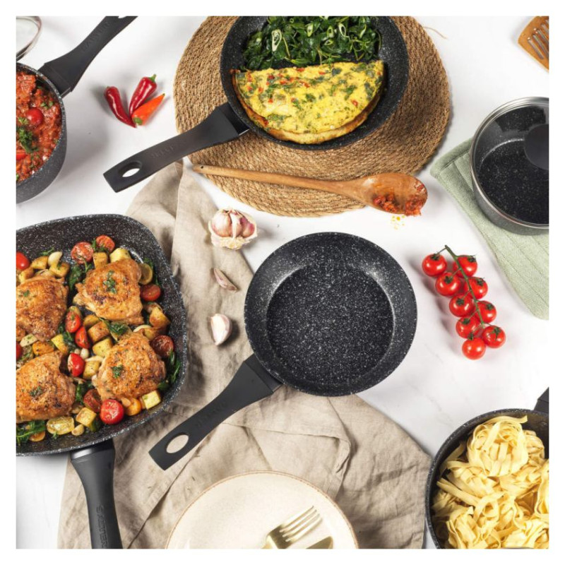 Salter BW06235S1BRMFOB Megastone 3-Piece Frying Pan Set - 20/24/28cm