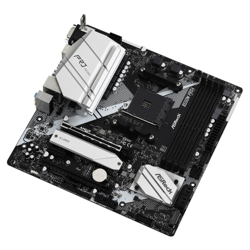 Asrock Mainboard|ASROCK|AMD B550|SAM4|MicroATX|1xPCI-Express 3.0 1x|1xPCI-Express 3.0 16x|1xM.2|1xPCI-Express 4.0 16x|Memory DDR4|Memory slots 4|1x15pin D-sub|1xHDMI|1xDisplayPort|2xUSB 2.0|1xUSB type C|5xUSB 3.2|1xPS/2|1xRJ45|3xAudio port|B550MPRO4