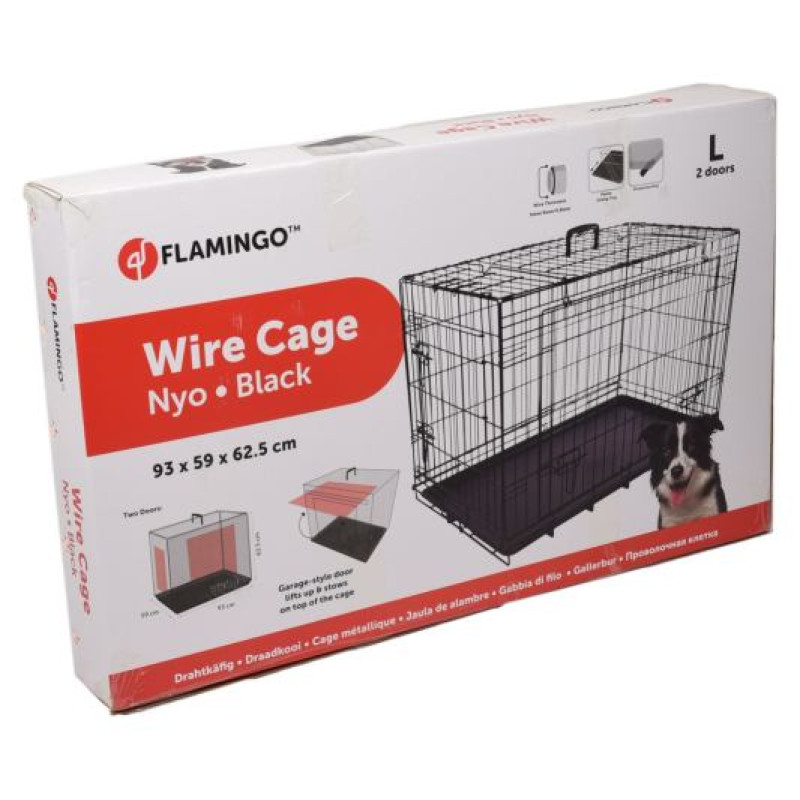 Flamingo metāla būris (bīdāmās durvis) NYO L 59x93x62,5cm melns