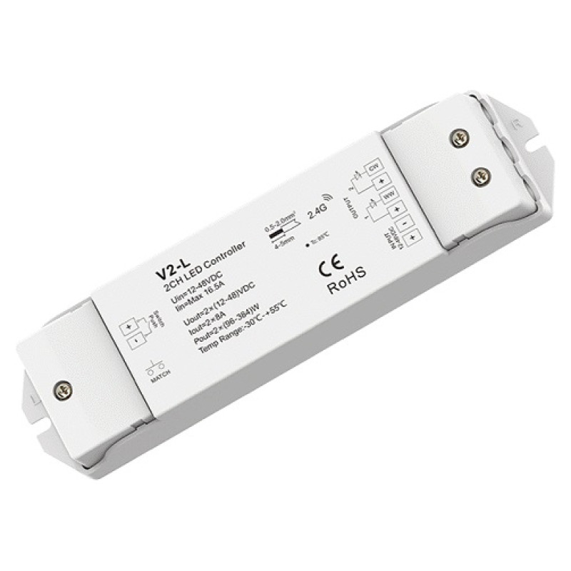 Skydance V2-L LED Controller 12-36V DC, 2x8A