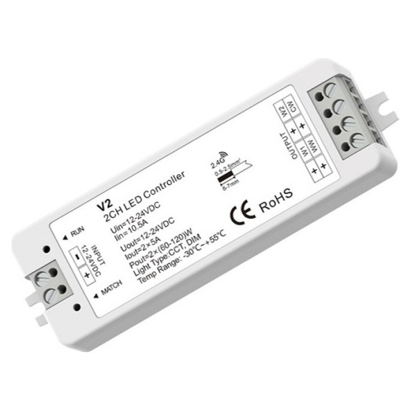 Skydance V2 LED Controller 12-24V, 2x5A