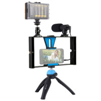 Puluz Blogging Smartphone Video Rig (LED Light, Tripod Mount, Phone Holder, Mic)