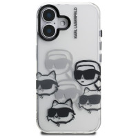 Karl Lagerfeld IML Multi K&C Head Pattern Case for iPhone 16 - Transparent
