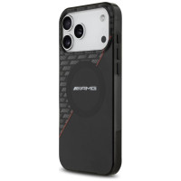 Mercedes AMG Double Layer Transparent Rhombs MagSafe Case for iPhone 17 Pro Max - Black and Red