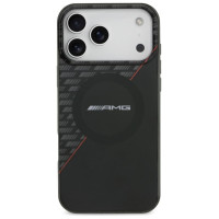 Mercedes AMG Double Layer Transparent Rhombs MagSafe Case for iPhone 17 Pro Max - Black and Red