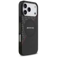 Mercedes AMG Double Layer Transparent Rhombs MagSafe Case for iPhone 17 Pro Max - Black and Red