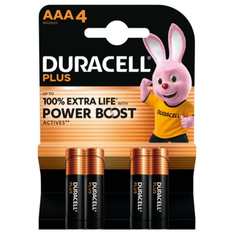 Duracell MN 2400 Plus Power Boost AAA (LR03) Blistera iepakojumā 4gb.