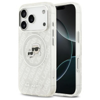 Karl Lagerfeld IML Glitter Karl&Choupette Heads Logo MagSafe Case for iPhone 17 Pro - Gray