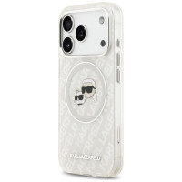 Karl Lagerfeld IML Glitter Karl&Choupette Heads Logo MagSafe Case for iPhone 17 Pro - Gray
