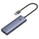 Baseus UltraJoy 4in1 USB-A Hub 3 x USB-A 3.0 + RJ45 - Gray