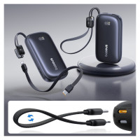 Baseus EnerFill FC21 QPow3 Ultra 10000mAh 22.5W Power Bank with Digital Display and Detachable Cable - Black