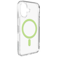 Puro Lite Mag TPU+PC Case Compatible with MagSafe for iPhone 17 - Transparent with Green Ring