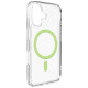 Puro Lite Mag TPU+PC Case Compatible with MagSafe for iPhone 17 - Transparent with Green Ring