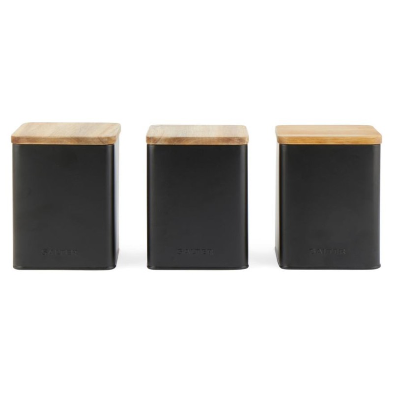 Salter BW12898EU7 Toronto 3-Piece Canister Set Black