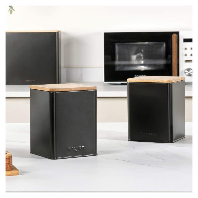 Salter BW12898EU7 Toronto 3-Piece Canister Set Black