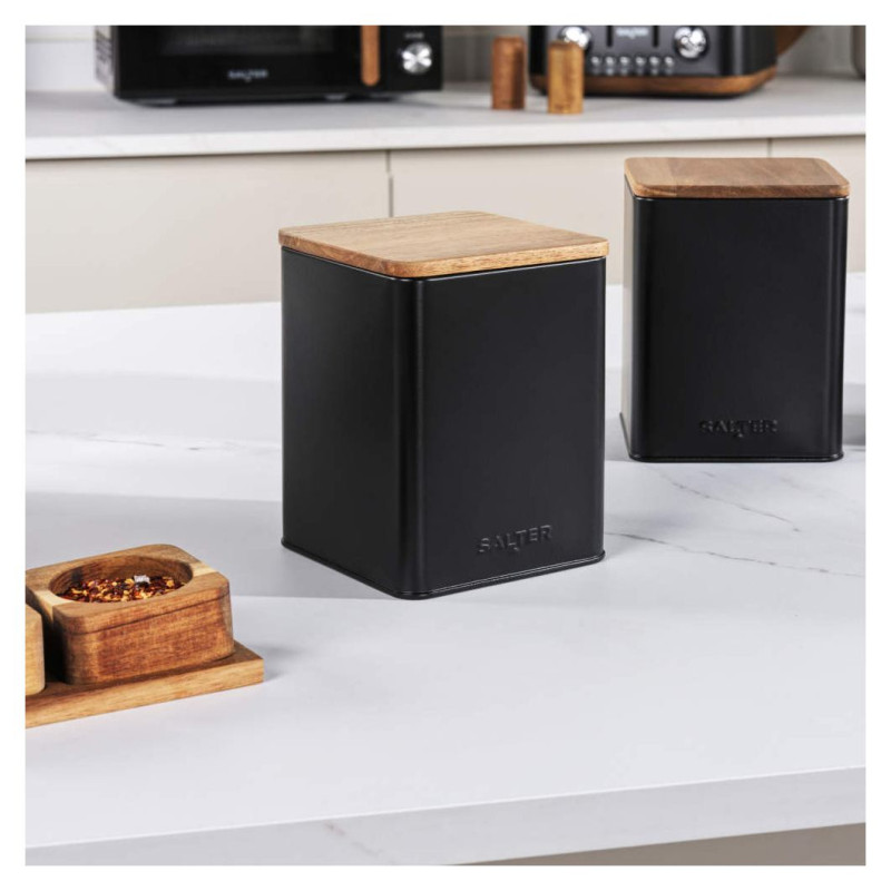 Salter BW12898EU7 Toronto 3-Piece Canister Set Black