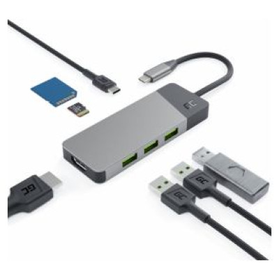 Green Cell Dokstacija Green Cell USB-C 85W 7in1