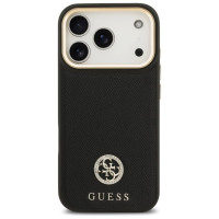 Guess Grained Strass Logo MagSafe case for iPhone 17 Pro - black