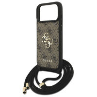 Guess 4G Big Logo Cord Stap Crossbody Case for iPhone 17 Pro Max - Brown