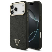 Guess 4G Triangle Logo MagSafe Case for iPhone 17 Pro Max - Black and Gold
