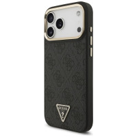 Guess 4G Triangle Logo MagSafe Case for iPhone 17 Pro Max - Black and Gold