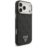 Guess 4G Triangle Logo MagSafe Case for iPhone 17 Pro Max - Black and Gold