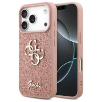 Guess Fixed Glitter Big 4G Case for iPhone 17 Pro - Pink