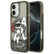 Karl Lagerfeld Liquid Glitter Choupette Logo MagSafe iPhone 17 Case - Black