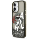 Karl Lagerfeld Liquid Glitter Choupette Logo MagSafe iPhone 17 Case - Black
