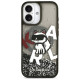 Karl Lagerfeld Liquid Glitter Choupette Logo MagSafe iPhone 17 Case - Black