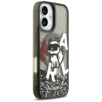 Karl Lagerfeld Liquid Glitter Choupette Logo MagSafe iPhone 17 Case - Black