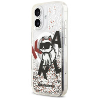 Karl Lagerfeld Liquid Glitter Choupette Logo MagSafe Case for iPhone 17 - Clear