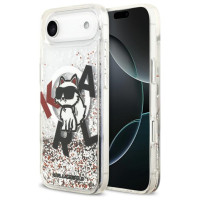 Karl Lagerfeld Liquid Glitter Choupette Logo MagSafe iPhone Air Case - Clear