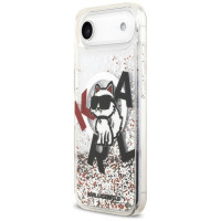 Karl Lagerfeld Liquid Glitter Choupette Logo MagSafe iPhone Air Case - Clear