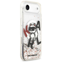 Karl Lagerfeld Liquid Glitter Choupette Logo MagSafe iPhone Air Case - Clear