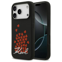 Karl Lagerfeld Silicone Heart Sign Logo MagSafe Case for iPhone 17 Pro - Black