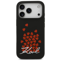 Karl Lagerfeld Silicone Heart Sign Logo MagSafe Case for iPhone 17 Pro - Black