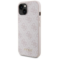 Guess 4G Metal Gold Logo case for iPhone 15 - pink